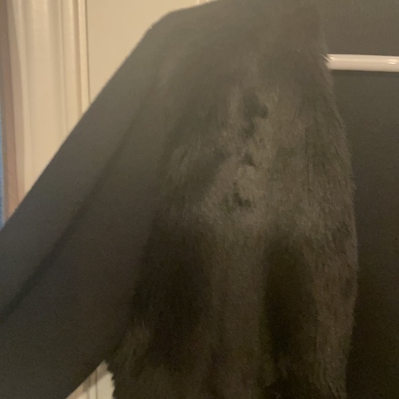 Faux fur black cardigan knit with faux fur front great condition - Picture 3 of 4